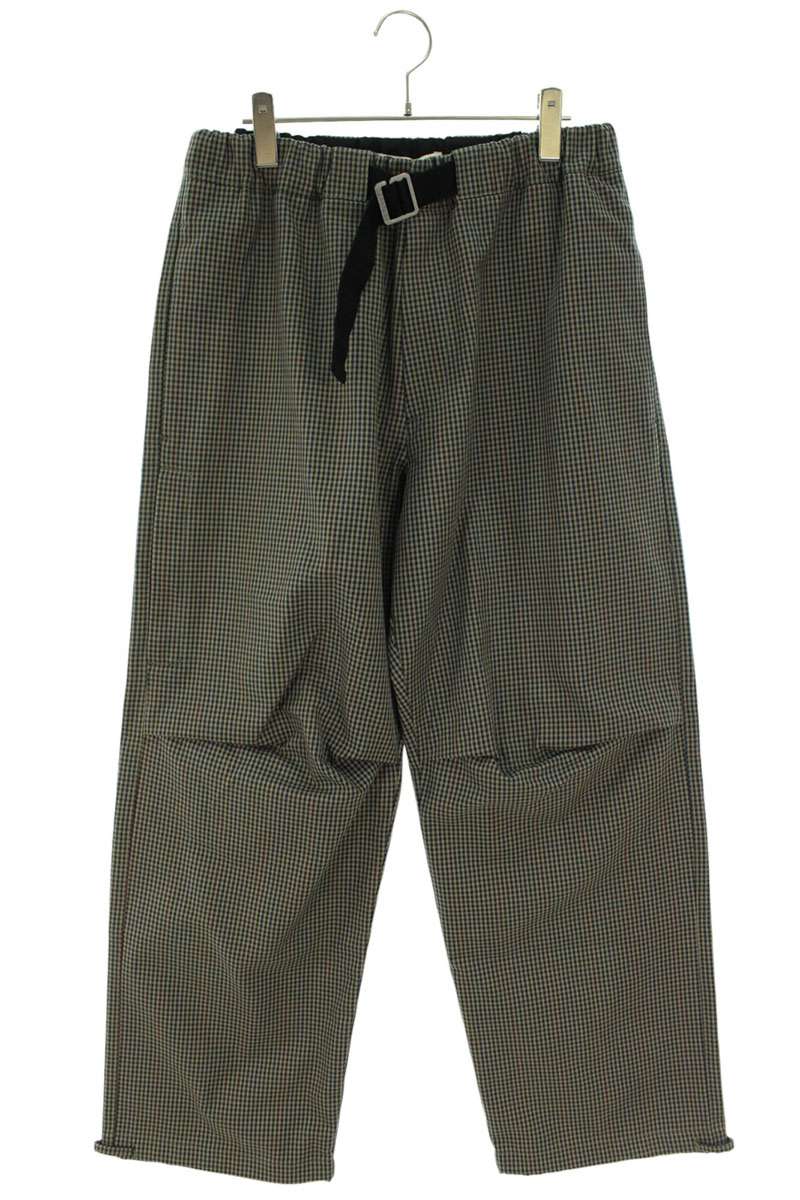 DARKPARK Waist Belt Wide Check Cotton Pants Multi Size 33