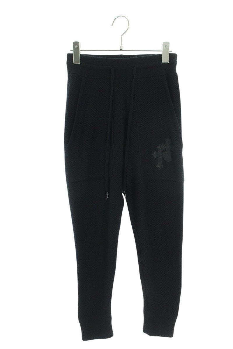 Chrome Hearts Cashmere Knit Cross Patch Pants Black Size 30