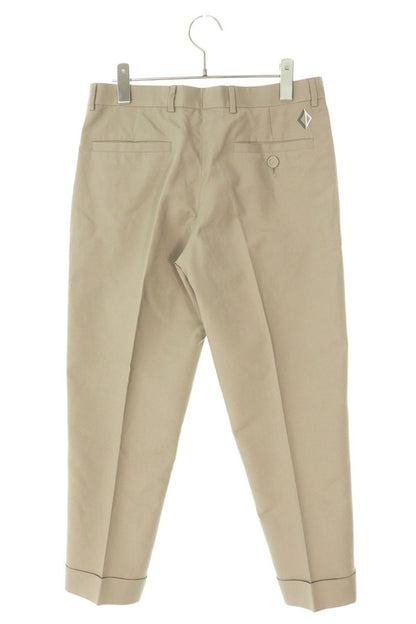 DIOR CD Diamond Embroidered Cotton Pants Beige Size 32