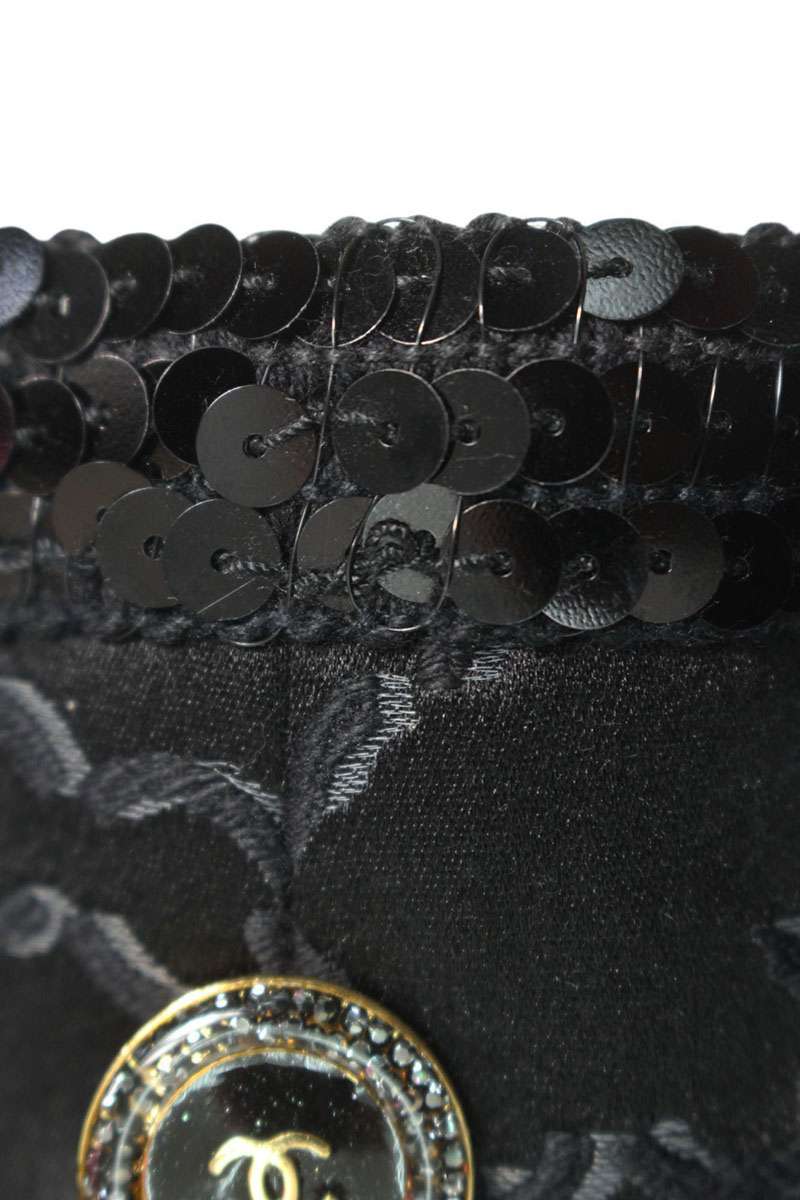CHANEL Coco Mark Wide Leg Print Silk Blend Pants Size 33