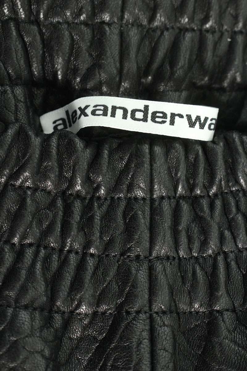 ALEXANDER WANG Primal Lambskin Track Pants Black Size 32