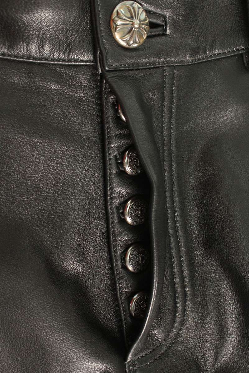 Chrome Hearts LTHR PANTS Cross Ball Flare Knee Size 29