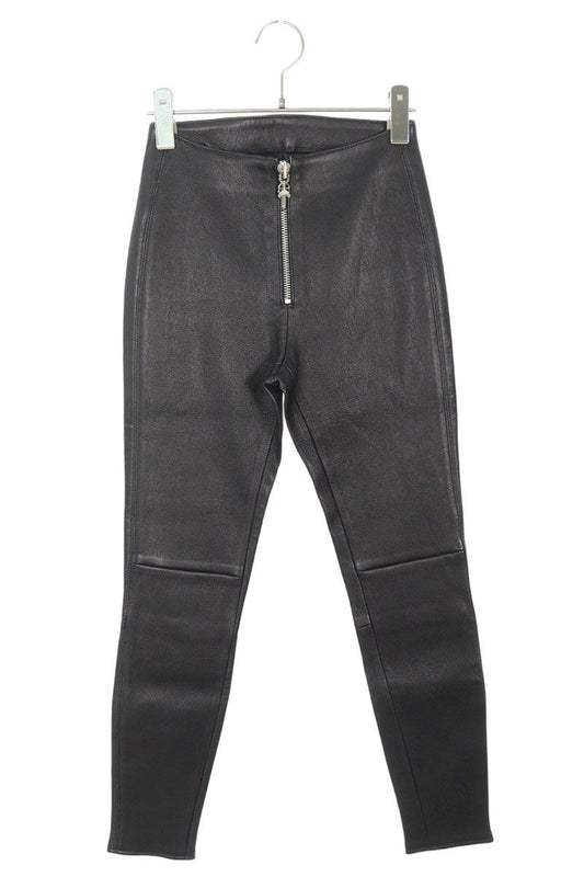 Chrome Hearts Dagger Zip Leather Leggings Black Size 25