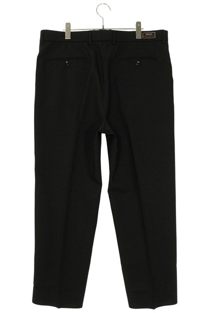GUCCI Logo Patch Slacks Black Size 40