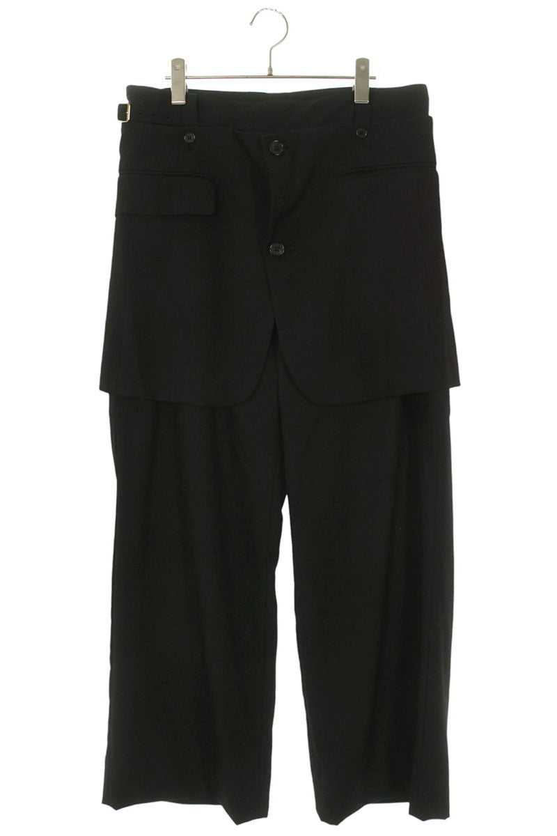 DAIRIKU 25SS Tailored Hem Layered Wide Slacks Black Size 31