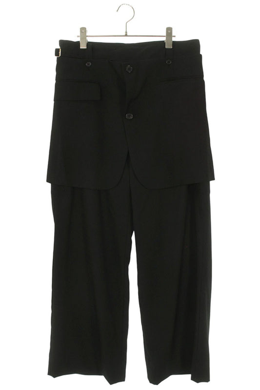 DAIRIKU 25SS Tailored Hem Layered Wide Slacks Black Size 31