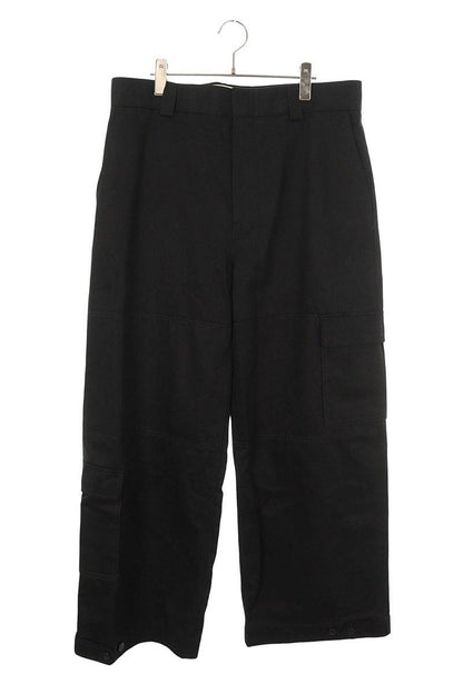 GUCCI Logo Patch Wide Cargo Pants Black Size 36