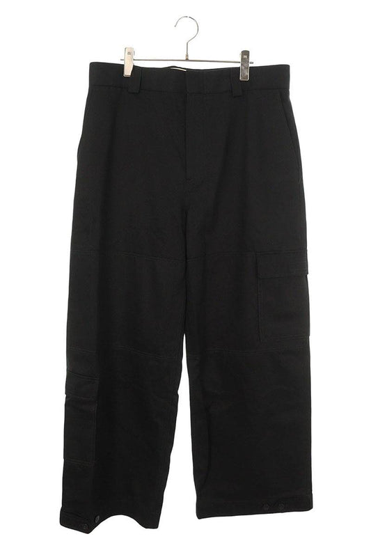 GUCCI Logo Patch Wide Cargo Pants Black Size 36