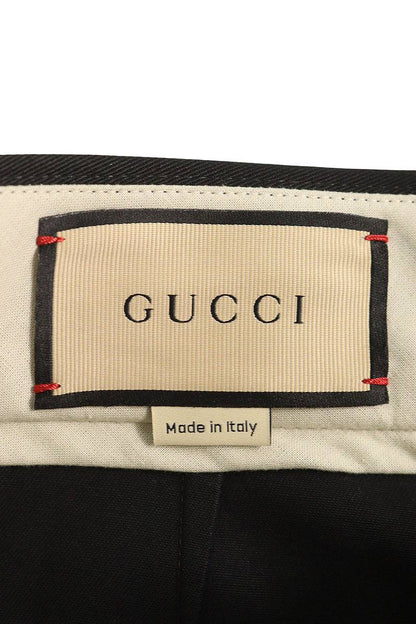 GUCCI Logo Patch Wide Cargo Pants Black Size 36