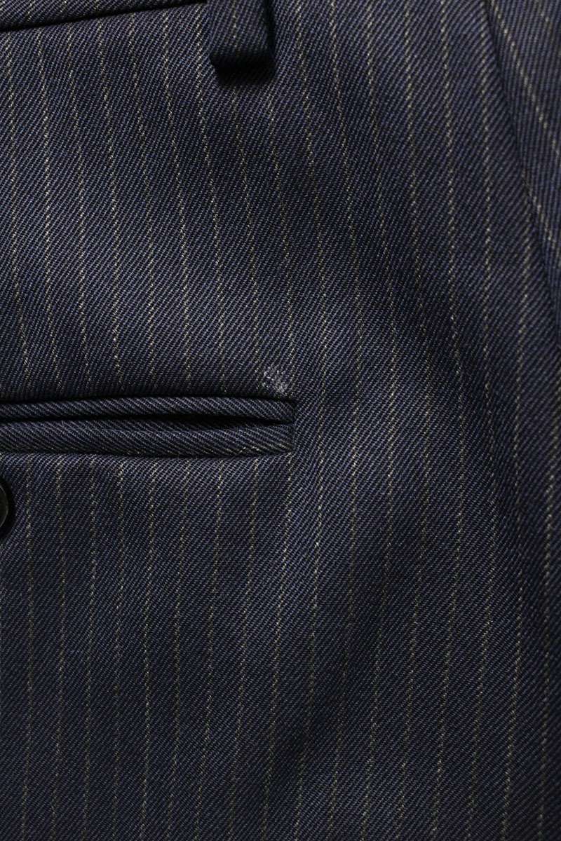 CELINE Navy Wool Stripe Trousers Size 32