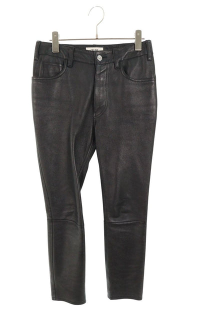 CELINE Black Lamb Leather Trousers Size 26