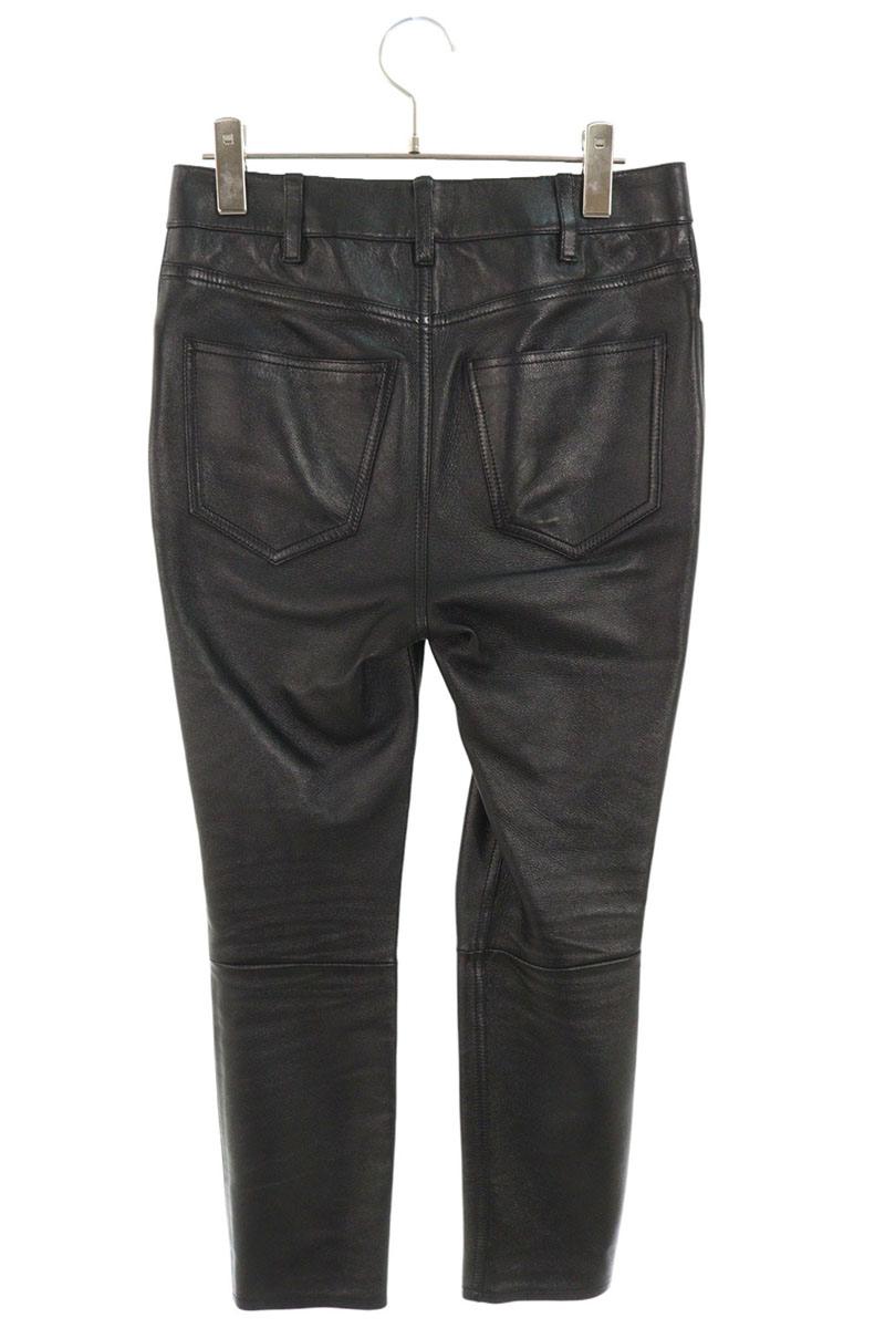 CELINE Black Lamb Leather Trousers Size 26