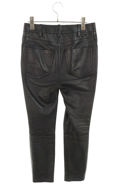 CELINE Black Lamb Leather Trousers Size 26