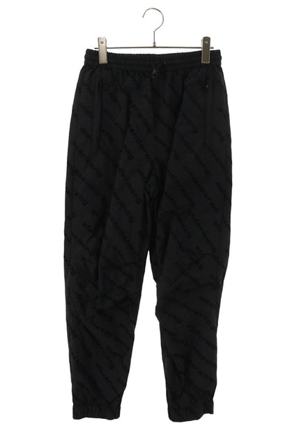 ALEXANDER WANG Black All-Over Logo Nylon Pants Size 28