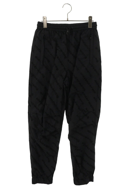 ALEXANDER WANG Black All-Over Logo Nylon Pants Size 28