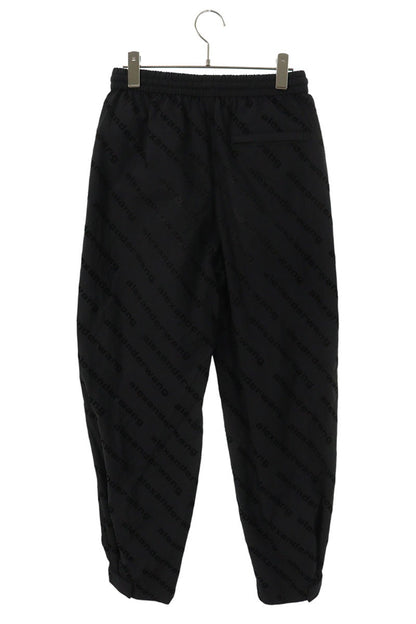 ALEXANDER WANG Black All-Over Logo Nylon Pants Size 28