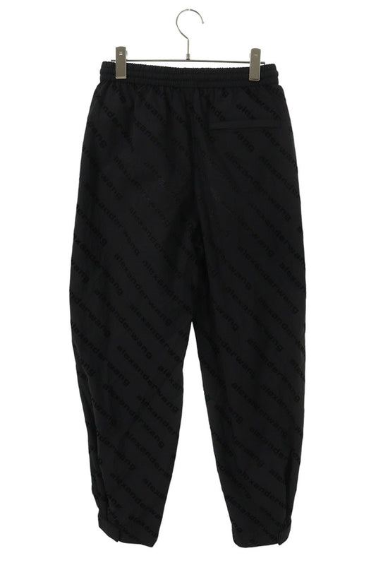 ALEXANDER WANG Black All-Over Logo Nylon Pants Size 28