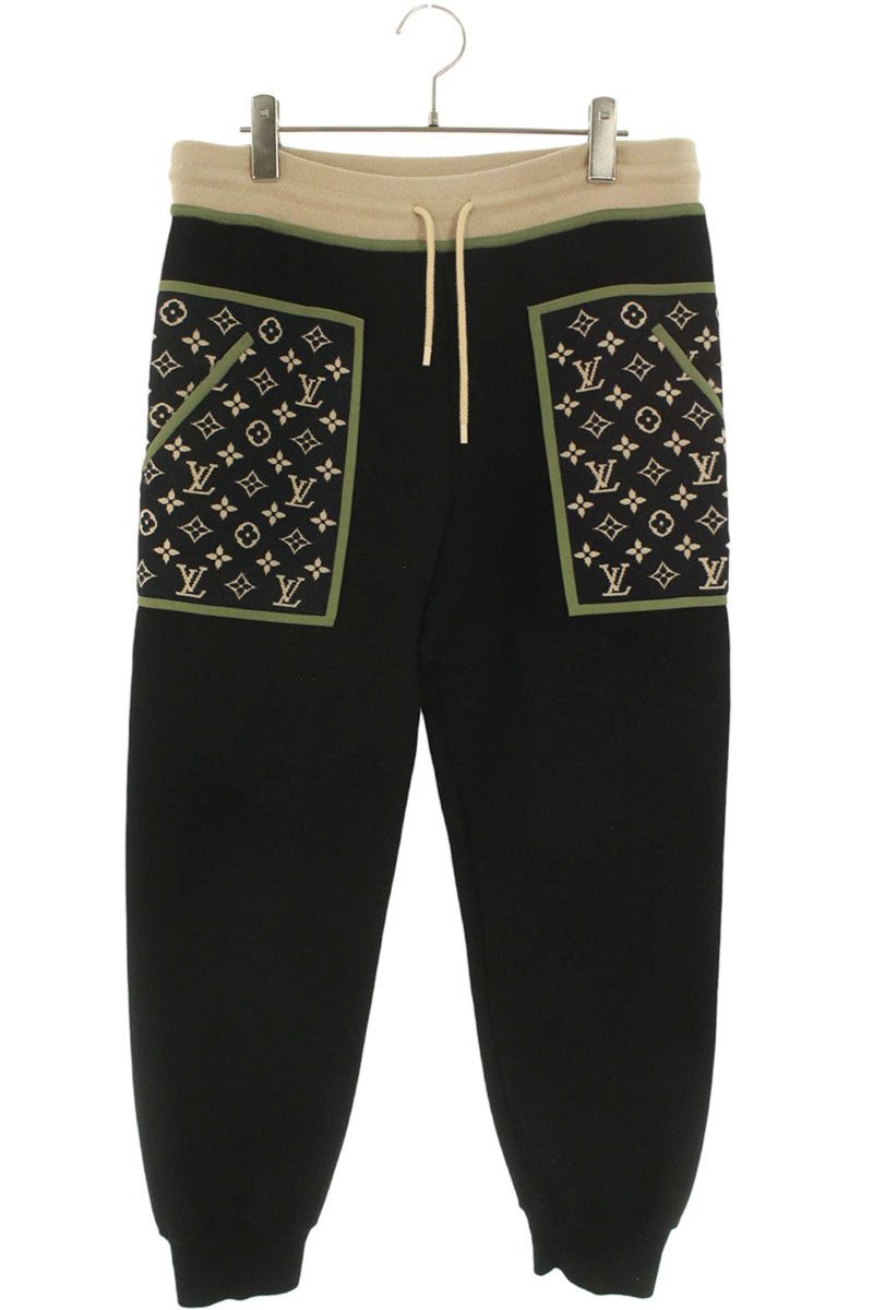 LOUISVUITTON 23AW Monogram Panel Knit Pants Navy Size 32