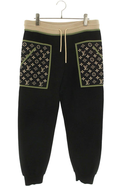 LOUISVUITTON 23AW Monogram Panel Knit Pants Navy Size 32