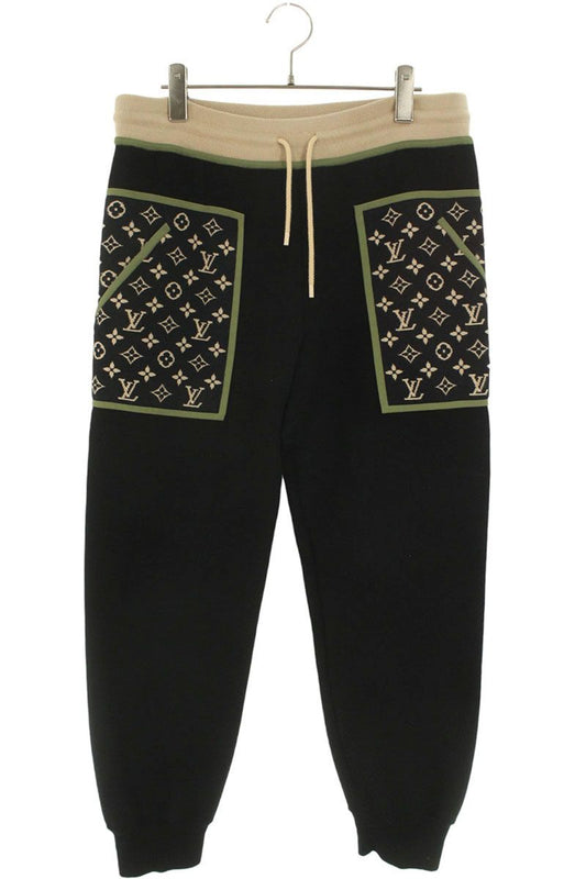 LOUISVUITTON 23AW Monogram Panel Knit Pants Navy Size 32