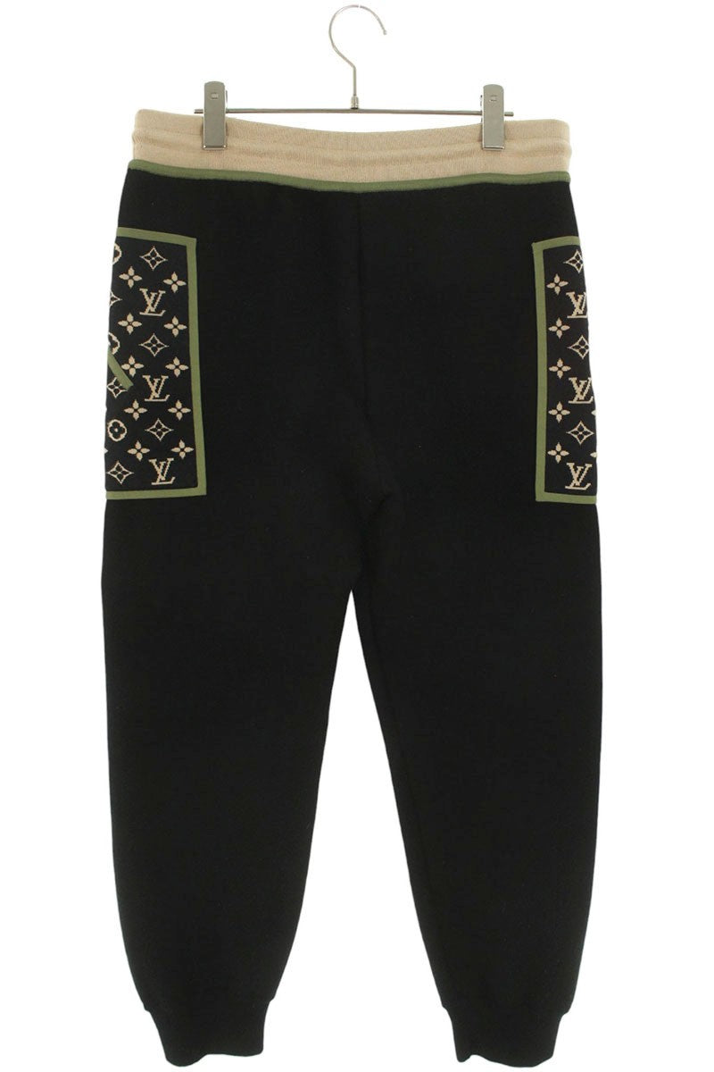 LOUISVUITTON 23AW Monogram Panel Knit Pants Navy Size 32