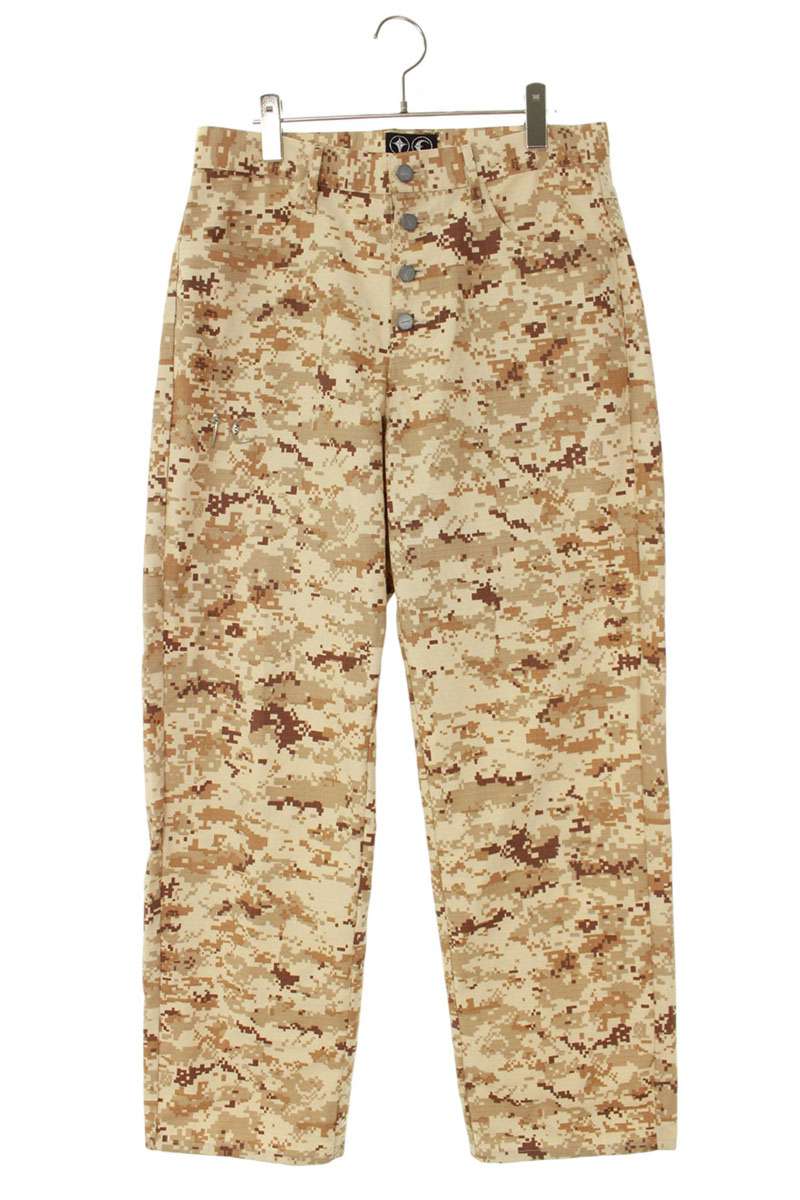 THUG CLUB Beige Camo All-Over Print Trousers Size 32