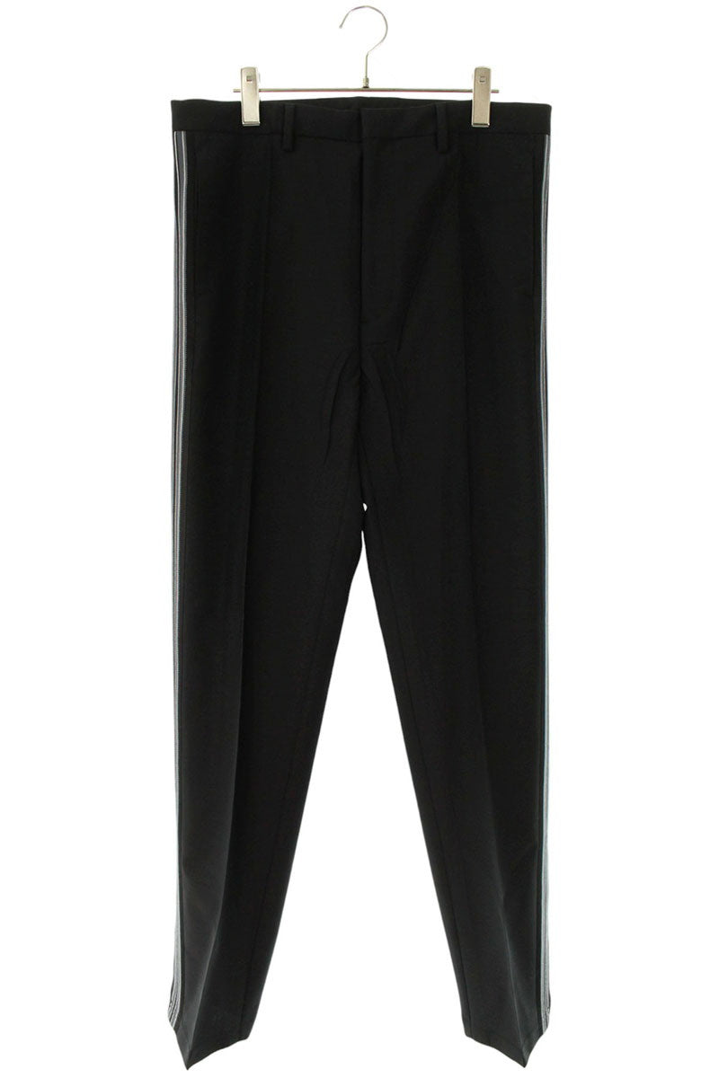 PRADA Black Mohair Wool Triangle Plate Side Stripe Size 33