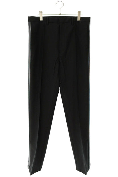 PRADA Black Mohair Wool Triangle Plate Side Stripe Size 33