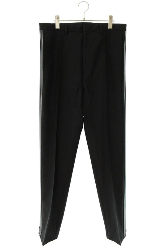 PRADA Black Mohair Wool Triangle Plate Side Stripe Size 33