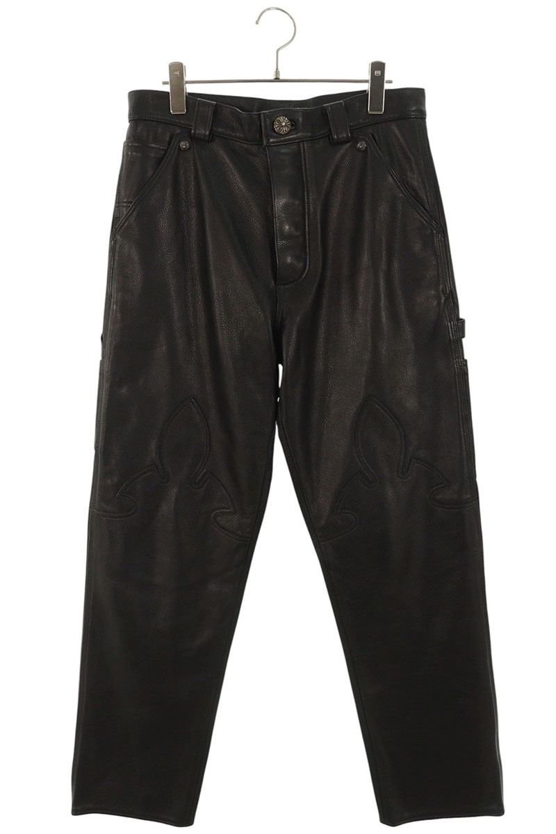 Chrome Hearts CARPENTER LTHR Flare Knee Pants Size 30