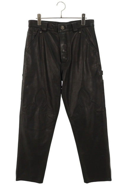 Chrome Hearts CARPENTER LTHR Flare Knee Pants Size 30