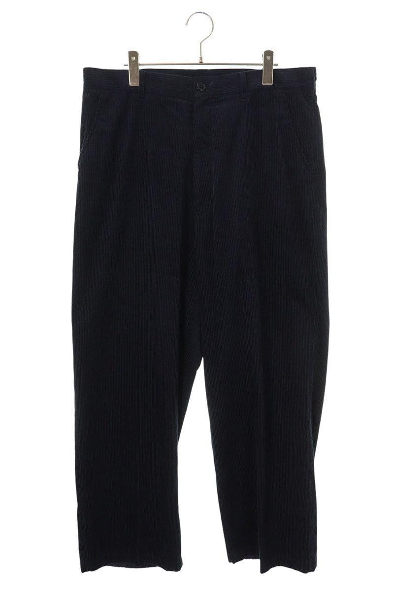 Prada 24SS Cashmere-Cotton Corduroy Trousers Navy Size 36