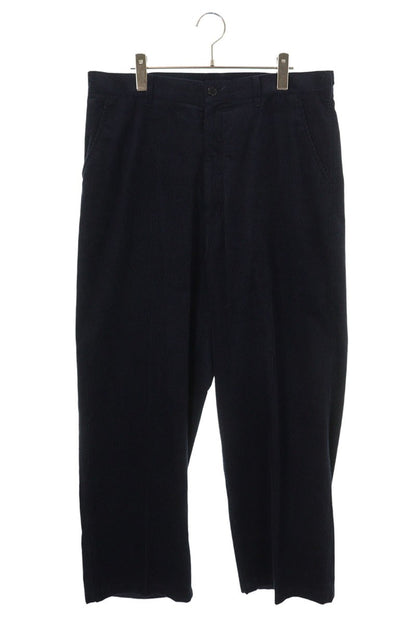 Prada 24SS Cashmere-Cotton Corduroy Trousers Navy Size 36