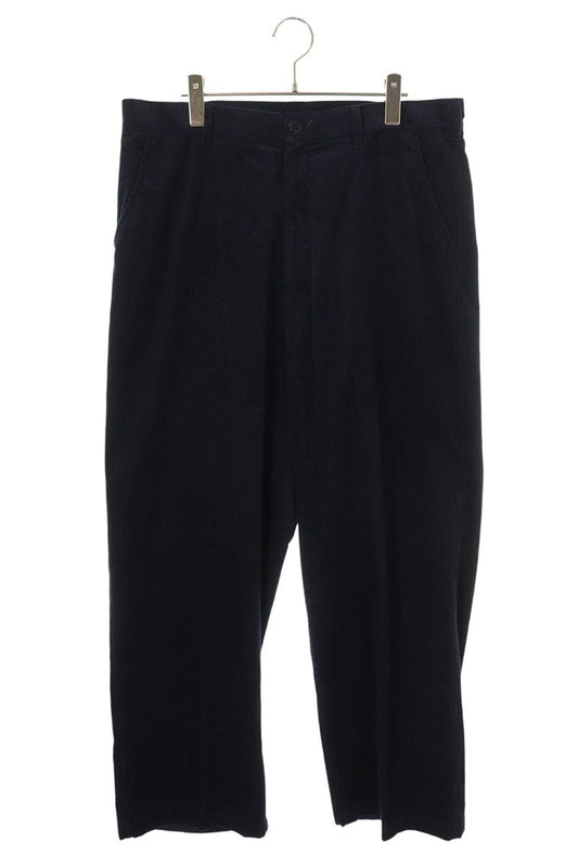 Prada 24SS Cashmere-Cotton Corduroy Trousers Navy Size 36