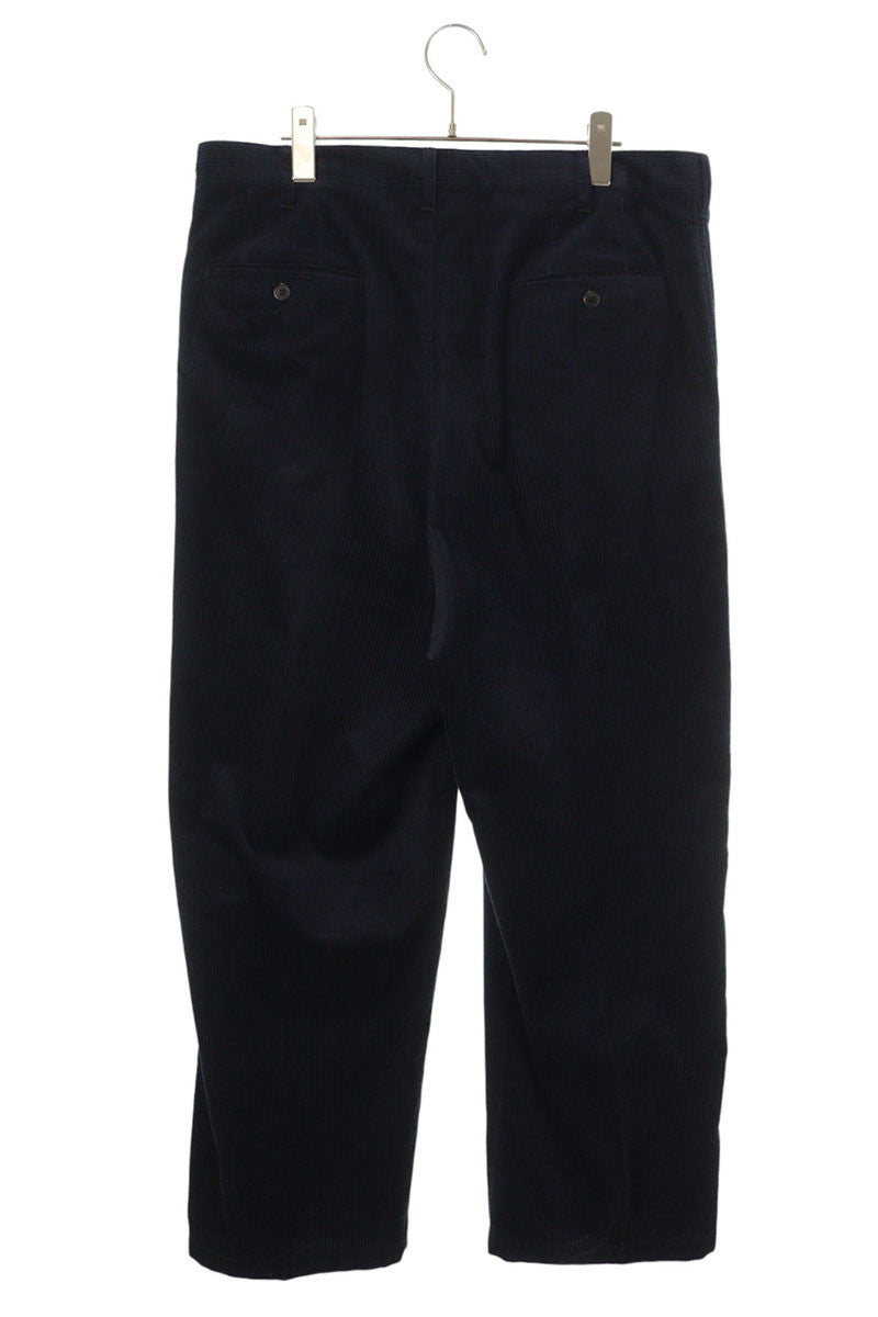 Prada 24SS Cashmere-Cotton Corduroy Trousers Navy Size 36
