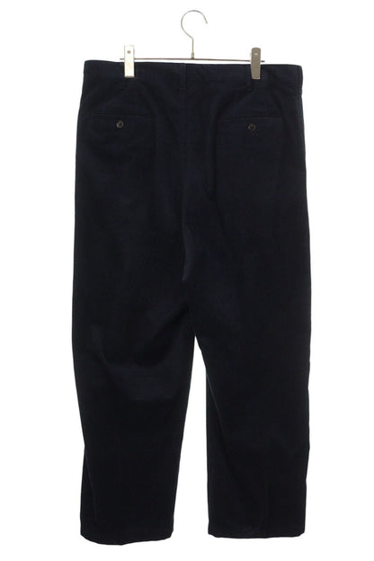 Prada 24SS Cashmere-Cotton Corduroy Trousers Navy Size 36