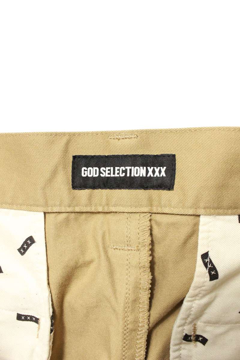 GOD SELECTION XXX X Print Chino Pants Brown Size 34