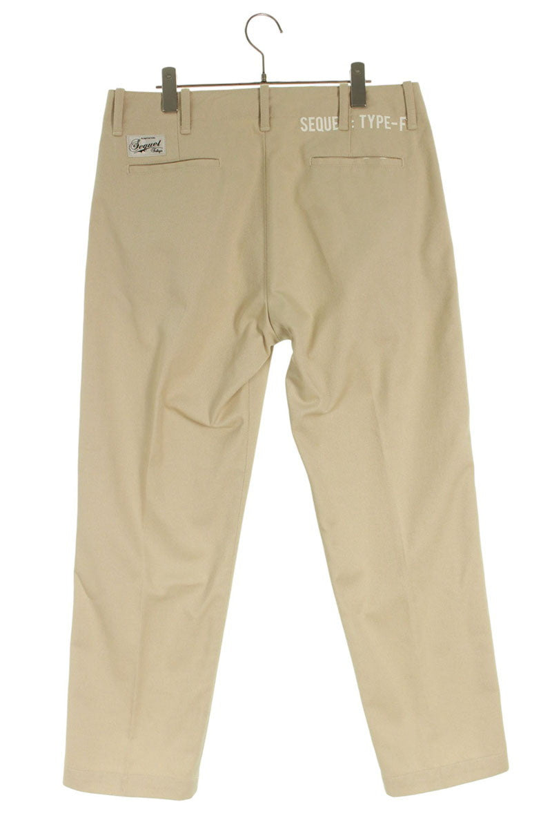 SEQUEL TYPE-F Logo Print Pants Beige Size 34