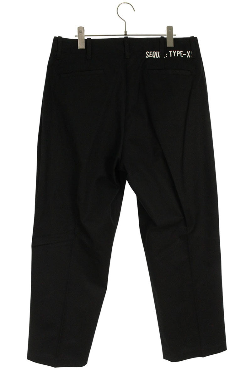 SEQUEL TYPE-XF Poly Cotton Logo Print Pants Black Size 34