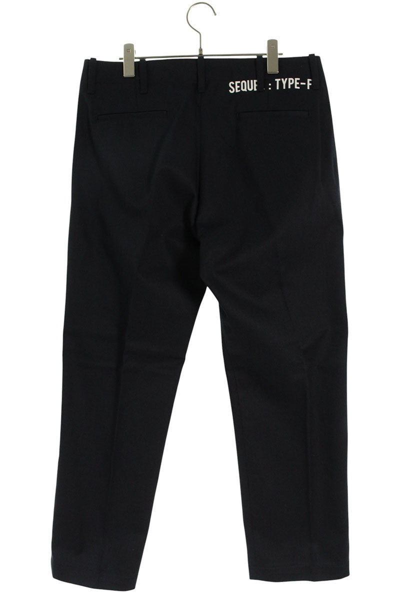 SEQUEL TYPE-F Logo Print Pants Navy Size 34
