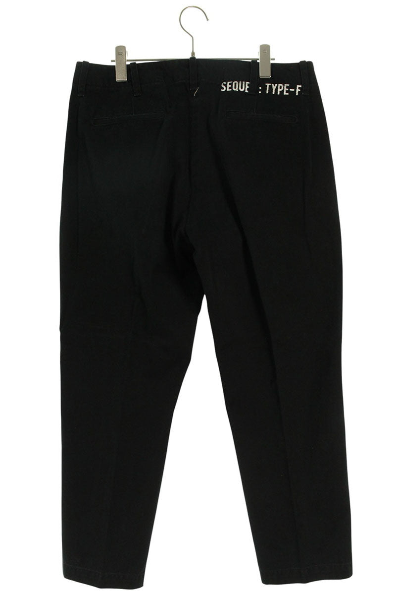 SEQUEL TYPE-F Logo Print Pants Black Size 34