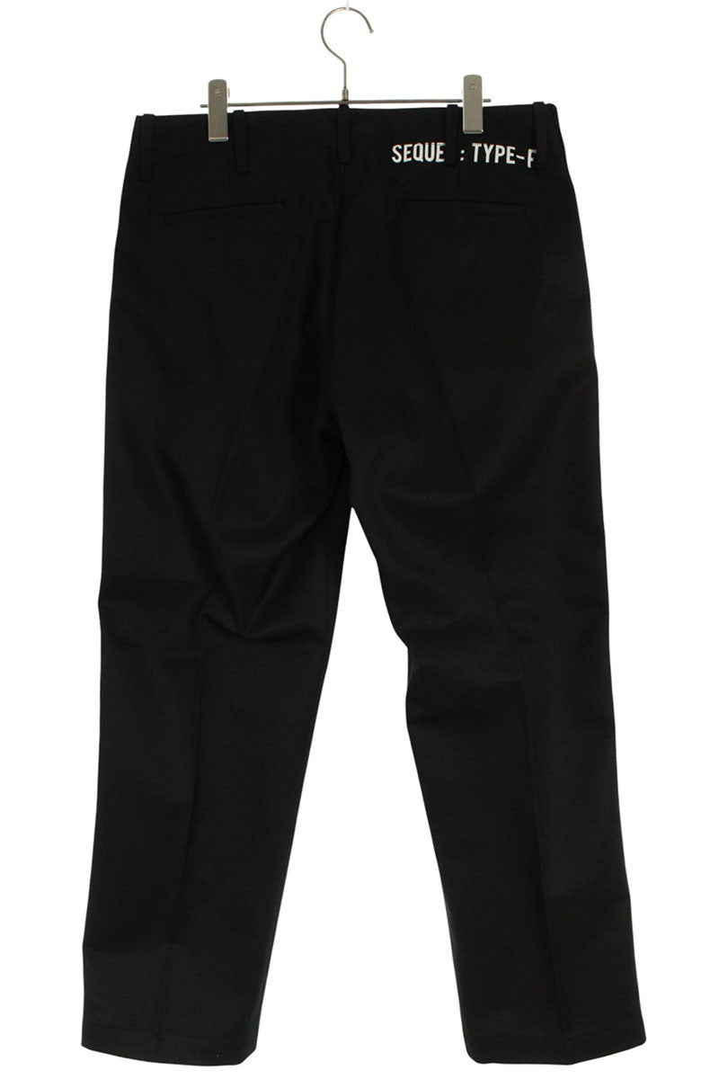 SEQUEL TYPE-F Logo Print Side Stripe Pants Black Size 34
