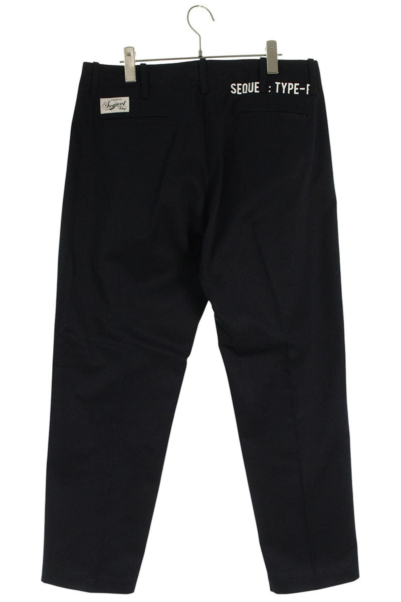SEQUEL TYPE-F Logo Print Pants Navy Blue Size 34
