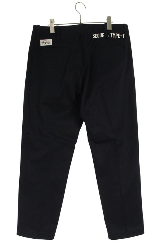 SEQUEL TYPE-F Logo Print Pants Navy Blue Size 34