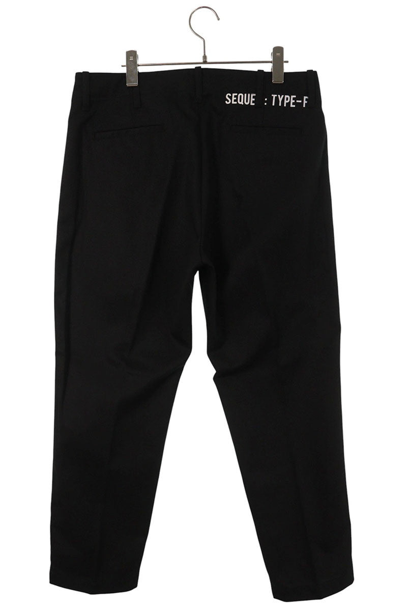 SEQUEL TYPE-F Logo Print Side Stripe Pants Black Size 34