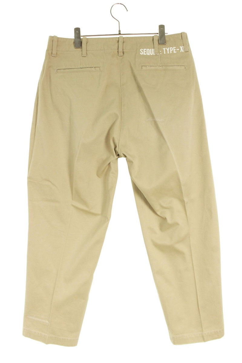 SEQUEL TYPE-XF Cotton Logo Print Pants Beige Size 34