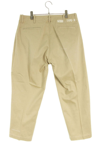 SEQUEL TYPE-XF Cotton Logo Print Pants Beige Size 34