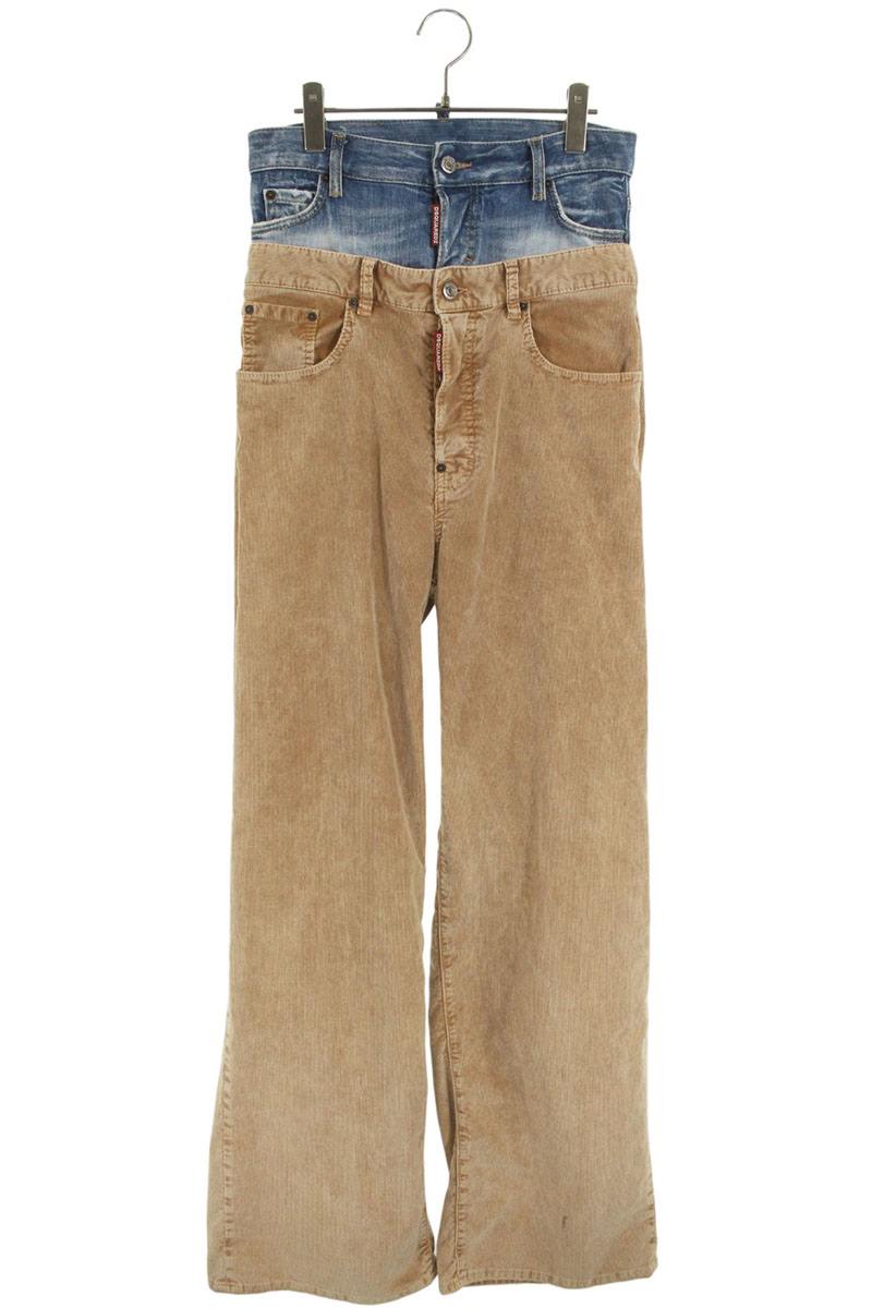 DSQUARED2 S72LB0678 Denim Layered Corduroy Pants Size 36
