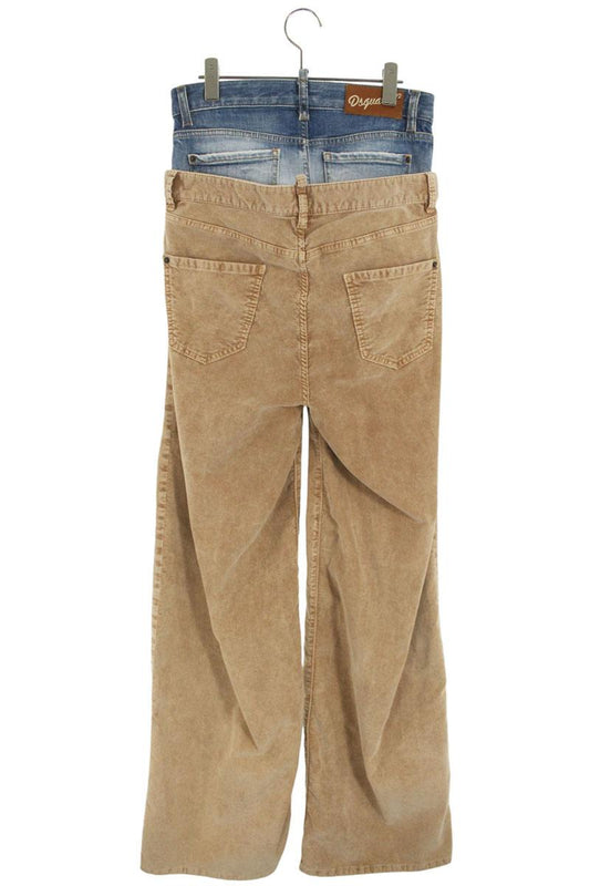 DSQUARED2 S72LB0678 Denim Layered Corduroy Pants Size 36