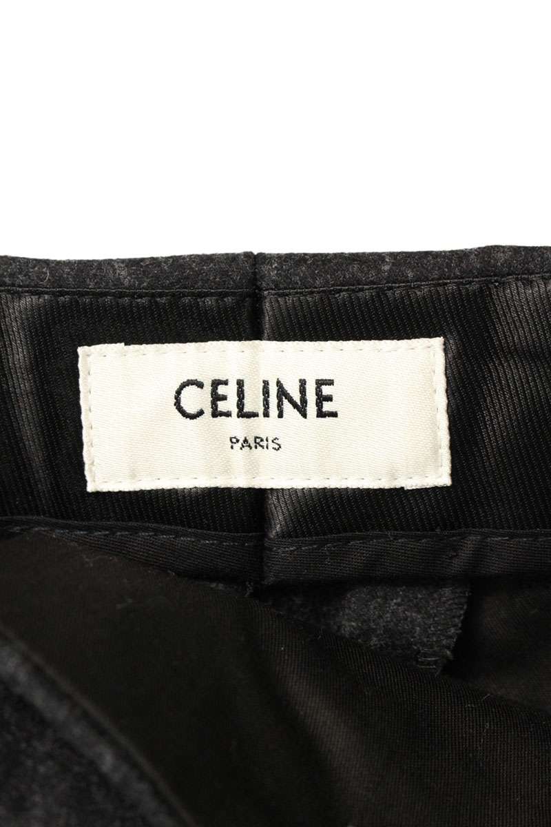 CELINE Cashmere Blend Wool Slacks Charcoal Gray Size 32